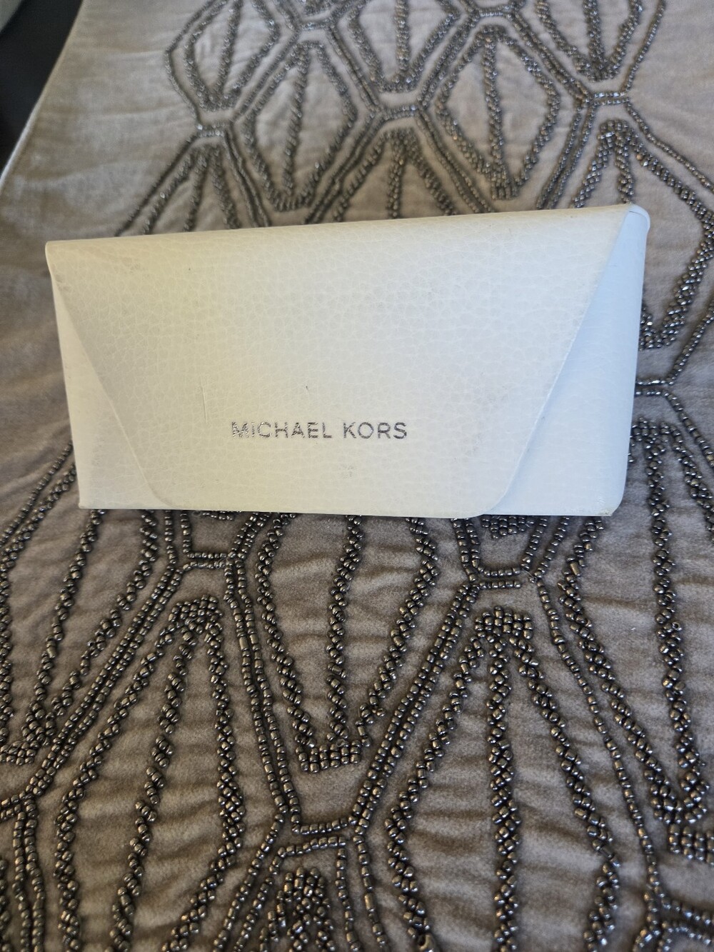 Michael Kors White Hard Eyeglass / Sunglass Case + New Cloth